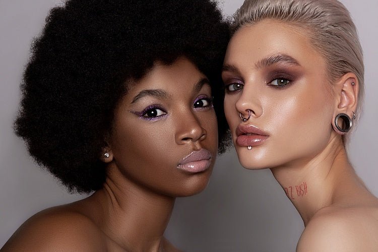 Face contouring example highlighting cheekbones and facial structure
