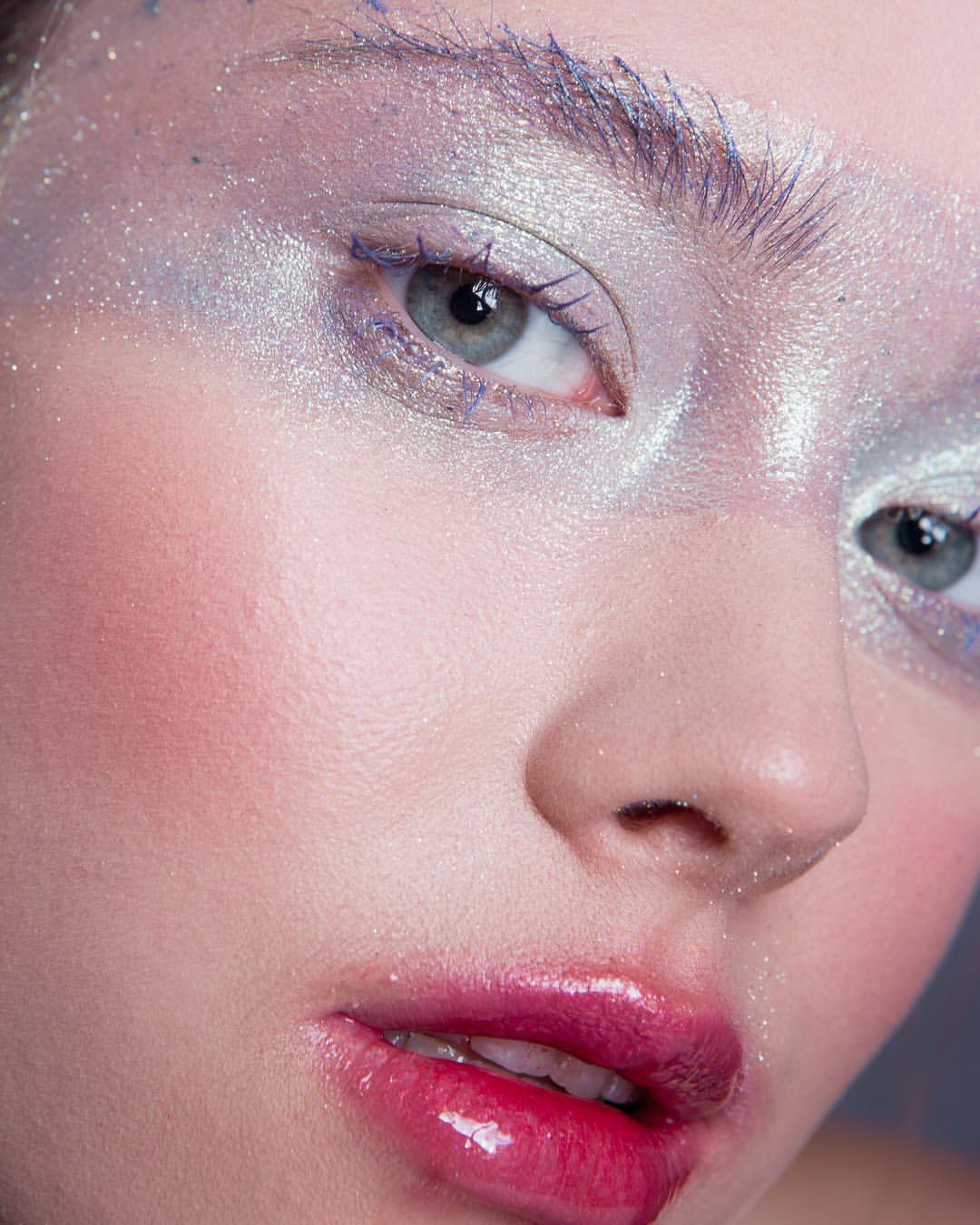 Winter skincare and mineral makeup look with soft glowing complexion
